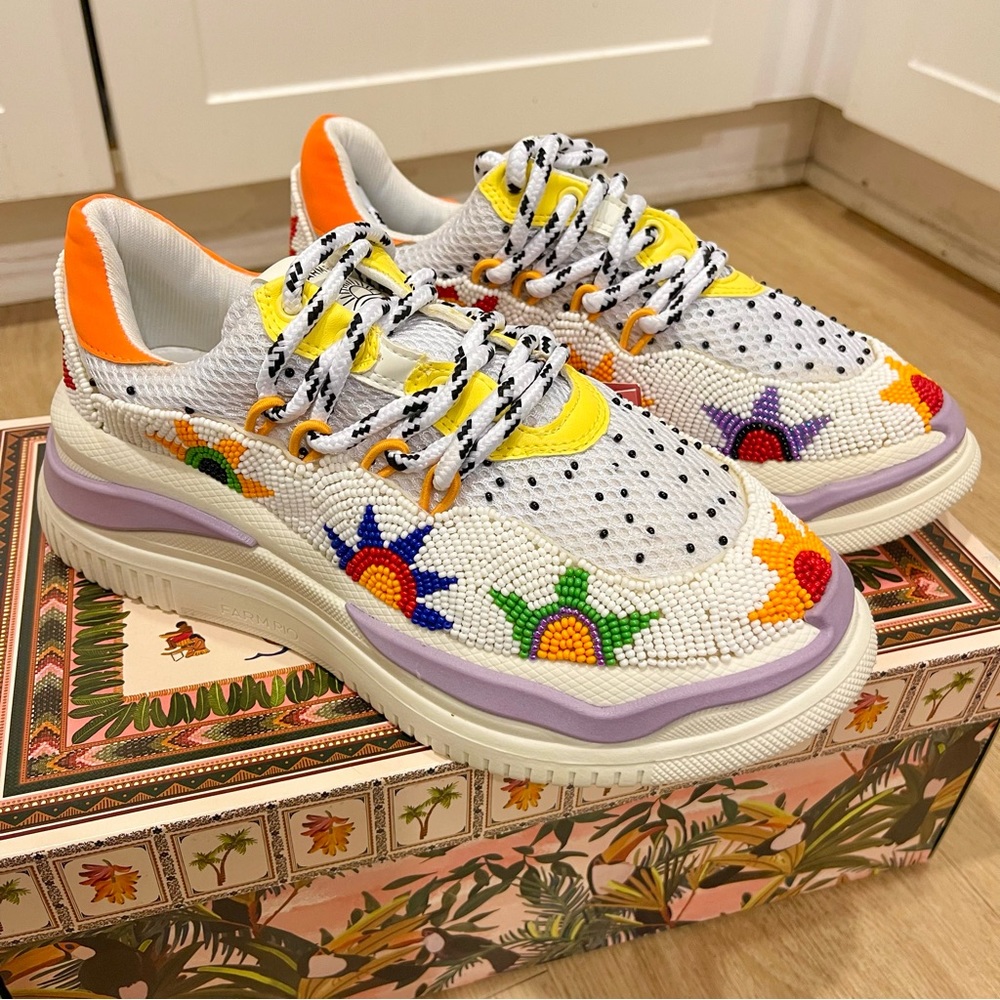 FARM RIO | BRAND NEW! Sunset Beaded Platform Sneaker Size: 8.5